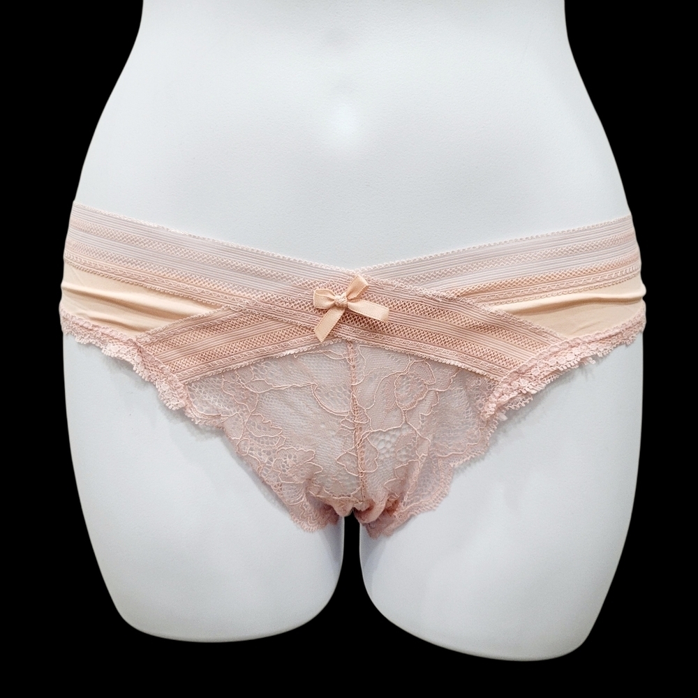 2/$20 Brand New Pink Transparent Lace Panties Underwear Size: Large
